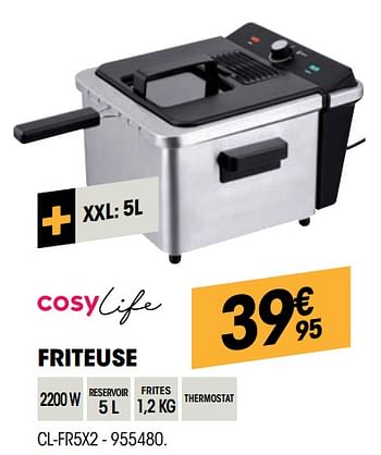 Promotions Cosylife friteuse cl-fr5x2 - Cosylife - Valide de 25/08/2021 à 08/09/2021 chez Electro Depot