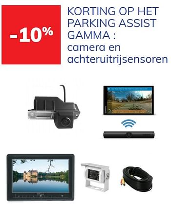 Promoties -10% korting op het parking assist gamma : camera en achteruitrijsensoren - Huismerk - Auto 5  - Geldig van 20/08/2021 tot 05/10/2021 bij Auto 5
