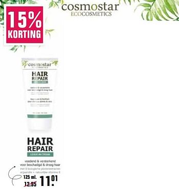 Promoties Cosmostar hair repair - Cosmostar - Geldig van 18/08/2021 tot 04/09/2021 bij De Online Drogist