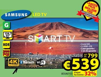 Promoties Samsung led tv ue55au7172 - Samsung - Geldig van 25/08/2021 tot 01/09/2021 bij ElectroStock