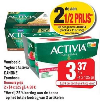 Promoties Yoghurt activia danone - Danone - Geldig van 25/08/2021 tot 31/08/2021 bij Smatch