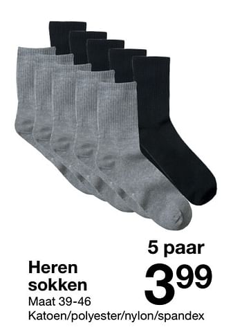 Promoties Heren sokken - Huismerk - Zeeman  - Geldig van 28/08/2021 tot 10/09/2021 bij Zeeman