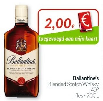 Promoties Ballantine`s blended scotch whisky - Ballantine's - Geldig van 31/08/2021 tot 30/09/2021 bij Intermarche