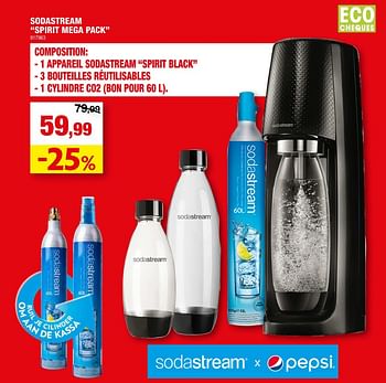 Promotions Sodastream spirit mega pack - Sodastream - Valide de 01/09/2021 à 05/09/2021 chez Hubo