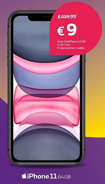 Promotions Apple iphone11 64gb - Apple - Valide de 30/08/2021 à 12/09/2021 chez Proximus