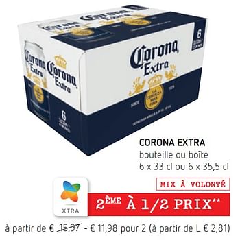 Promotions Corona extra bouteille ou boîte - Corona - Valide de 09/09/2021 à 22/09/2021 chez Spar (Colruytgroup)