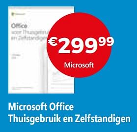 Promoties Microsoft office thuisgebruik en zelfstandigen - Microsoft - Geldig van 01/09/2021 tot 30/09/2021 bij Expert