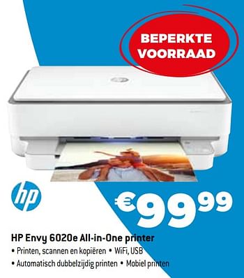 Promoties Hp envy 6020e all-in-one printer - HP - Geldig van 01/09/2021 tot 30/09/2021 bij Expert