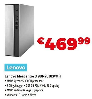 Promoties Lenovo ideacentre 3 90mv00cwmh - Lenovo - Geldig van 01/09/2021 tot 30/09/2021 bij Expert