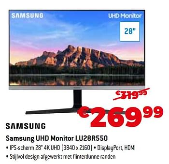 Promoties Samsung uhd monitor lu28r550 - Samsung - Geldig van 01/09/2021 tot 30/09/2021 bij Expert