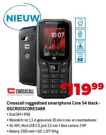 Promoties Crosscall ruggedized smartphone core s4 black - dgcrosscores4bk - Crosscall - Geldig van 01/09/2021 tot 30/09/2021 bij Expert