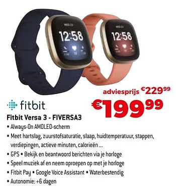Promoties Fitbit versa 3 - fiversa3 - Fitbit - Geldig van 01/09/2021 tot 30/09/2021 bij Expert