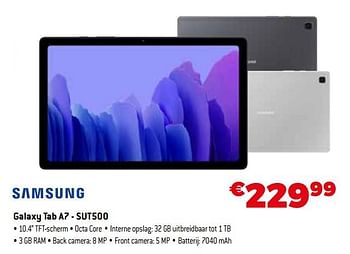 Promoties Samsung galaxy tab a7 - sut500 - Samsung - Geldig van 01/09/2021 tot 30/09/2021 bij Expert