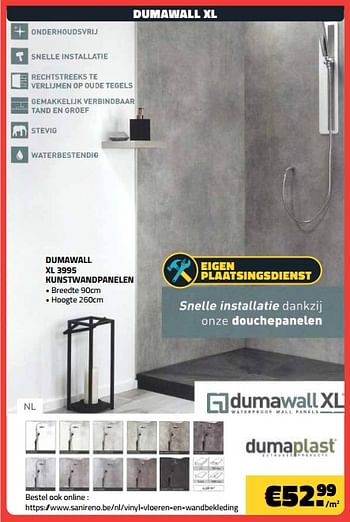 Promotions Dumawall xl 3995 kunstwandpanelen - Dumawall - Valide de 01/09/2021 à 30/09/2021 chez Bouwcenter Frans Vlaeminck