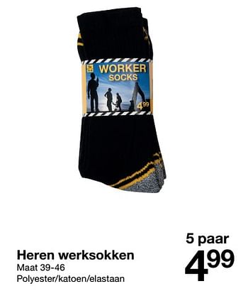 Promoties Heren werksokken - Huismerk - Zeeman  - Geldig van 04/09/2021 tot 10/09/2021 bij Zeeman