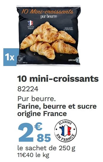 Promotions Mini-croissants - Produit Maison - Picard - Valide de 23/08/2021 à 12/09/2021 chez Picard