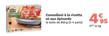 Promotions Cannelloni à la ricotta et aux épinards - Produit Maison - Picard - Valide de 23/08/2021 à 12/09/2021 chez Picard