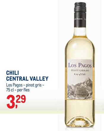 Promoties Chili central valley los pagos - pinot gris - Witte wijnen - Geldig van 01/09/2021 tot 31/01/2022 bij Metro