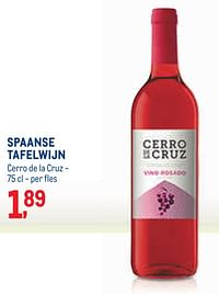 Spaanse tafelwijn cerro de la cruz-Rosé wijnen