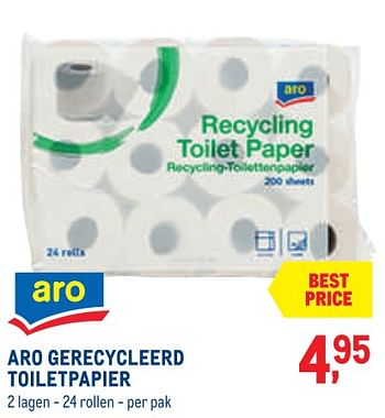 Promoties Aro gerecycleerd toiletpapier - Artist & Co - Geldig van 01/09/2021 tot 30/09/2021 bij Metro