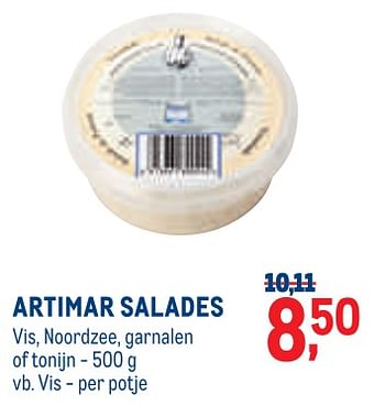 Promoties Artimar salades vis - Huismerk - Metro - Geldig van 01/09/2021 tot 30/09/2021 bij Metro