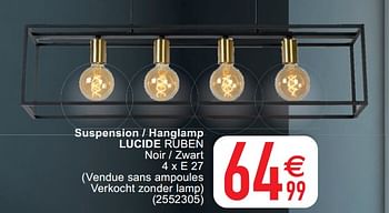 Promoties Suspension - hanglamp lucide ruben - Lucide - Geldig van 07/09/2021 tot 20/09/2021 bij Cora