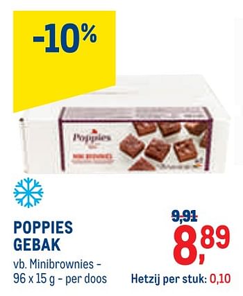 Promoties Poppies gebak minibrownies - Poppies - Geldig van 01/09/2021 tot 30/09/2021 bij Metro