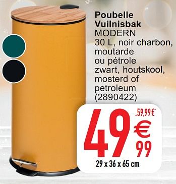 Promoties Poubelle vuilnisbak modern - 5Five - Geldig van 07/09/2021 tot 20/09/2021 bij Cora