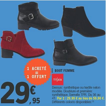 Boots tissaia sales leclerc