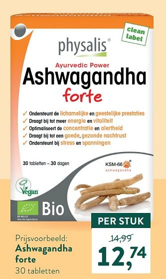 Promoties Ashwagandha forte - Physalis - Geldig van 06/09/2021 tot 03/10/2021 bij Holland & Barret