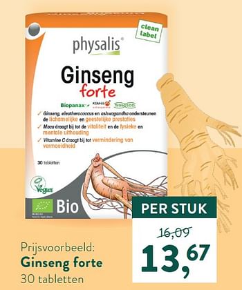Promoties Ginseng forte - Physalis - Geldig van 06/09/2021 tot 03/10/2021 bij Holland & Barret