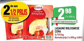 Promoties Lasagne bolognese cora - Huismerk - Smatch - Geldig van 08/09/2021 tot 28/09/2021 bij Smatch