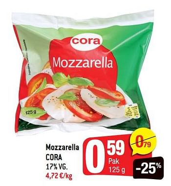 Promoties Mozzarella cora - Huismerk - Smatch - Geldig van 08/09/2021 tot 28/09/2021 bij Smatch