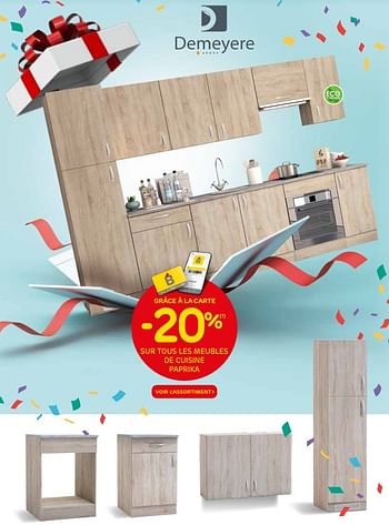 Promotions -20% sur tous les meubles de cuisine paprika - Demeyere Jan Meubelmakerij - Valide de 08/09/2021 à 20/09/2021 chez Brico