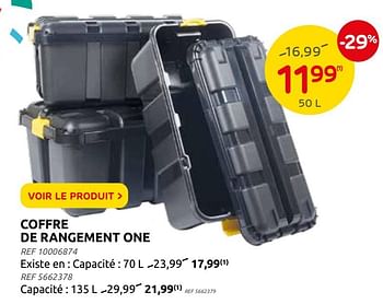 Promotions Coffre de rangement one - Produit maison - Brico - Valide de 08/09/2021 à 20/09/2021 chez Brico