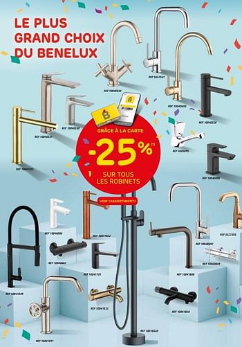Promotions Grâce à la carte -25% sur tous les robinets - Produit maison - Brico - Valide de 08/09/2021 à 20/09/2021 chez Brico
