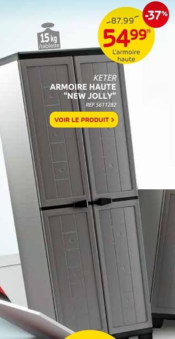 Promotions Keter armoire haute new jolly - Keter - Valide de 08/09/2021 à 20/09/2021 chez Brico