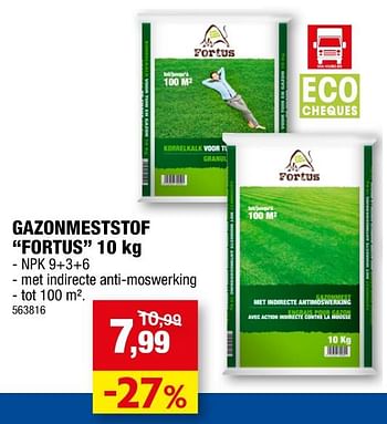 Promotions Gazonmeststof fortus - Fortus - Valide de 08/09/2021 à 19/09/2021 chez Hubo