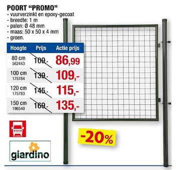 Promoties Poort promo - Giardino - Geldig van 08/09/2021 tot 19/09/2021 bij Hubo