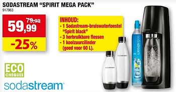 Promoties Sodastream spirit mega pack - Sodastream - Geldig van 08/09/2021 tot 19/09/2021 bij Hubo