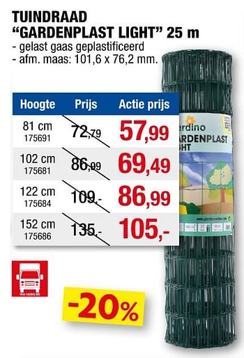 Promoties Tuindraad gardenplast light - Giardino - Geldig van 08/09/2021 tot 19/09/2021 bij Hubo