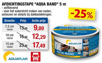 Promoties Afdichtingstape aqua band - Aquaplan - Geldig van 08/09/2021 tot 19/09/2021 bij Hubo