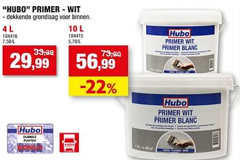 Promoties Hubo primer - wit - Huismerk - Hubo  - Geldig van 08/09/2021 tot 19/09/2021 bij Hubo