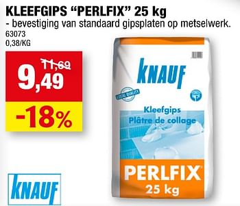 Promoties Kleefgips perlfix - Knauf - Geldig van 08/09/2021 tot 19/09/2021 bij Hubo