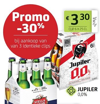 Promoties Jupiler 0,0% - Jupiler - Geldig van 10/09/2021 tot 23/09/2021 bij BelBev