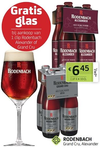 Promoties Rodenbach grand cru, alexander - Rodenbach - Geldig van 10/09/2021 tot 23/09/2021 bij BelBev