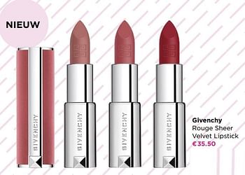 Promoties Givenchy rouge sheer velvet lipstick - Givenchy - Geldig van 06/09/2021 tot 03/10/2021 bij ICI PARIS XL