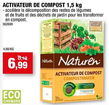 Promotions Activateur de compost - Naturen - Valide de 08/09/2021 à 19/09/2021 chez Hubo