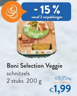 Promoties Boni selection veggie schnitzels - Boni - Geldig van 08/09/2021 tot 21/09/2021 bij OKay