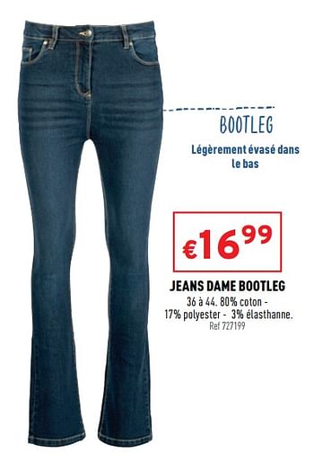Promotions Jeans dame bootleg - Produit maison - Trafic  - Valide de 08/09/2021 à 12/09/2021 chez Trafic